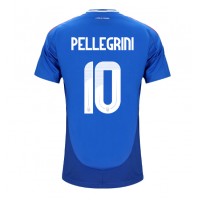 Camisa de Futebol Itália Lorenzo Pellegrini #10 Equipamento Principal Europeu 2024 Manga Curta